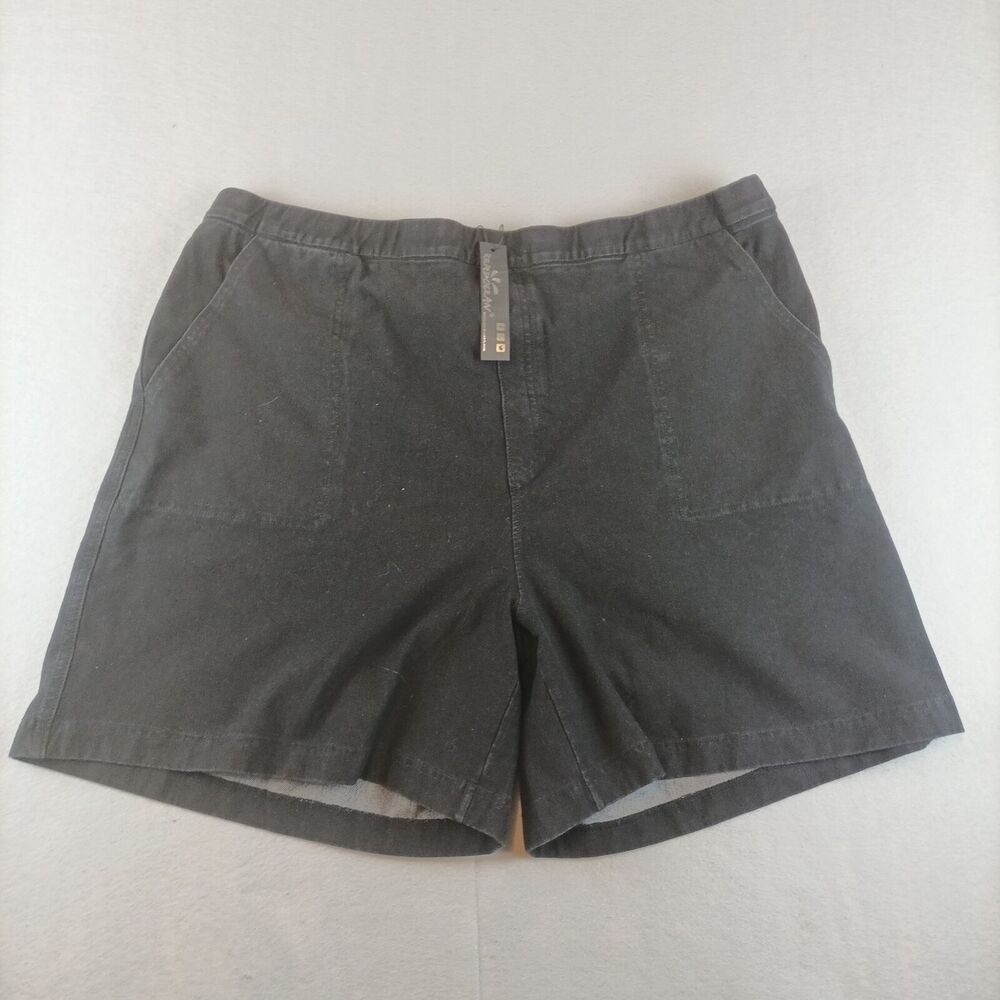 Zerdocean Womens Plus Black Shorts Size 5XL Drawstring